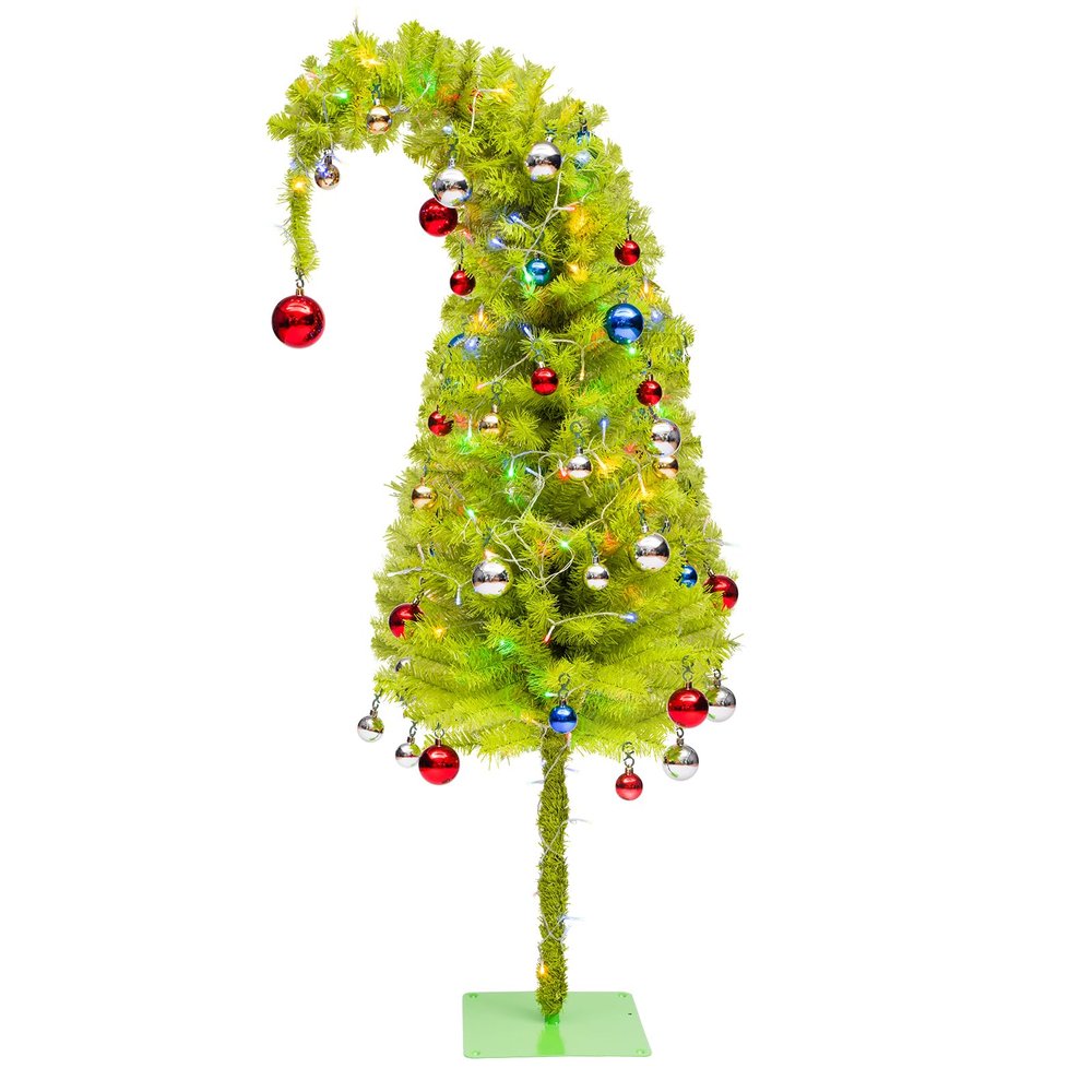 DONGULI 6 Ft Christmas Tree, Bendable Artificial Christmas Tree for Indoor Outdoor with Lights Decorations Balls Christmas Holiday Decor for Home Office Street
