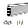 Home Closet Rods for Hanging Clothes Non-Slip Closet Poles for Hanging Clothes Heavy Duty, Oval Quiet Wardrobe Rails and Fittings, Space Saving Wardrobe Rods for Closet Clothes Rail(Silver,Length 50cm view 1