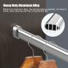 Home Closet Rods for Hanging Clothes Non-Slip Closet Poles for Hanging Clothes Heavy Duty, Oval Quiet Wardrobe Rails and Fittings, Space Saving Wardrobe Rods for Closet Clothes Rail(Silver,Length 50cm view 4