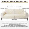 vctops Cotton Embroidery Couch Cover Neutral Quilted Sofa Cover Anti Slip Sectional Couch Covers Washable Sofa Slipcover for Dogs, Children, Pets Furniture Protector (Cream,36"x63") view 2