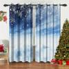 Renaiss Winter Snow Scenery Blackout Curtains for Bedroom Christmas Snowflakes Window Curtain Falling Snowfield Landscape Window Drapes for Living Room Decor Curtains 2 Panels Set, 53x96 Inch view 1