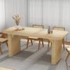 Tribesigns Dining Table for 4-6, Rectangular Wood Kitchen Tables with Double Pedestal, 62-Inch Dinner Tables for Dining Room, Living Room, Easy Assembly, Only Table view 1