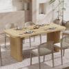 Tribesigns Dining Table for 4-6, Rectangular Wood Kitchen Tables with Double Pedestal, 62-Inch Dinner Tables for Dining Room, Living Room, Easy Assembly, Only Table view 2