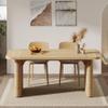Tribesigns Dining Table for 4-6, Rectangular Wood Kitchen Tables with Double Pedestal, 62-Inch Dinner Tables for Dining Room, Living Room, Easy Assembly, Only Table view 3