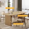 Tribesigns Dining Table for 4-6, Rectangular Wood Kitchen Tables with Double Pedestal, 62-Inch Dinner Tables for Dining Room, Living Room, Easy Assembly, Only Table view 4