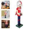 LUOZZY 15Inch Rugby Nutcracker Figurine Wooden Nutcracker Statue with Rugby Christmas Nutcracker Gift for Table and Shelf Home Decor view 2