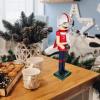 LUOZZY 15Inch Rugby Nutcracker Figurine Wooden Nutcracker Statue with Rugby Christmas Nutcracker Gift for Table and Shelf Home Decor view 3