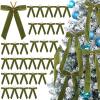 Riceshoot 30 Pcs Velvet Christmas Bow Decoration, 11 x 6.3 Inch Large Bows for Christmas Tree Gift, Xmas Ribbon Garland Ornaments for Wreath Garland Gift Wrapping Crafts Wedding Party(Green) view 1