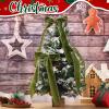 Riceshoot 30 Pcs Velvet Christmas Bow Decoration, 11 x 6.3 Inch Large Bows for Christmas Tree Gift, Xmas Ribbon Garland Ornaments for Wreath Garland Gift Wrapping Crafts Wedding Party(Green) view 2