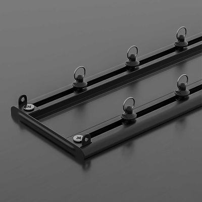 Double Curtain Track Ultra-Thin Aluminum Alloy Track Heavy Duty Ceiling Curtain Track Ceiling Curtain Rod Door Curtains for Curtains for Living Room Bedroom Room(Black,2.7m(8.6ft))