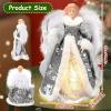 Yallmie 12 Inch Christmas Angel Tree Topper with Lights, Christmas Tree Angel Lighted Tree Topper Angel Figurine, Angel Christmas Tree Topper for Party Holiday Decoration Supplies (Gold) view 2