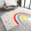 3x4 Cartoon Colorful Rainbow Girls Room Rug- Modern Abstract Boho Rainbow Kids Area Rug, Anti-Slip Low Pile Foldable Washable Hardwearing Mat for Living Room Entryway Hallway Playroom Classroom view 1