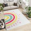 3x4 Cartoon Colorful Rainbow Girls Room Rug- Modern Abstract Boho Rainbow Kids Area Rug, Anti-Slip Low Pile Foldable Washable Hardwearing Mat for Living Room Entryway Hallway Playroom Classroom view 2