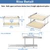 ROOMTEC 2 Tier Individual Pull Out Cabinet Organizer 25"W x 21"D, Slide Out Wood Shelves Organizers, Pull Out Drawers Organization and Storage for Kitchen Cabinet view 3