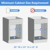 ROOMTEC 2 Tier Individual Pull Out Cabinet Organizer 25"W x 21"D, Slide Out Wood Shelves Organizers, Pull Out Drawers Organization and Storage for Kitchen Cabinet view 4
