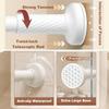 Liligic Shower Curtain Rod 28-192 inch Adjustable Tension Curtain Rod No Drilling Telescoping Rod, Diameter 1inch, for Bathroom Windows Closet Rods, No Rust(Cream,240-310cm(95-122in)) view 4