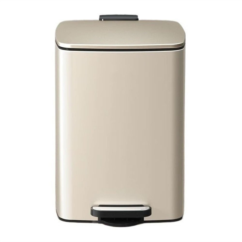 Indoor rubbish bin 20/30 Liter Brushed Stainless Steel Trash Can, Square Pedal Recycle Bin with Lid and Inner Buckets, Hands-Free Steel Step Garbage Can for Home Office basureros para cocina(Cream Whi
