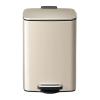 Indoor rubbish bin 20/30 Liter Brushed Stainless Steel Trash Can, Square Pedal Recycle Bin with Lid and Inner Buckets, Hands-Free Steel Step Garbage Can for Home Office basureros para cocina(Cream Whi view 1