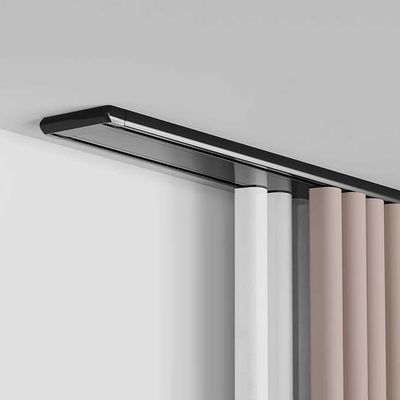 Bcofo Double Row Curtain Track Silent Heavy Duty Drop Ceiling Curtain Track for Curtains-Room Divider for Living Room Bedroom Hospital Easy Install(Black,2.9m(9.5ft))