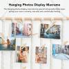 Estink Hanging Photo Display Macrame, Boho Wall Hanging Photos Organizer Cotton Pictures Display Holder for Home Bedroom Dormitory Living Room Craft Room Office Decoration view 4