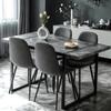 5 Piece Dining Table Set, 55" Dining Table Set for 4 with Chairs,1.5" Thick Density Black Board Tabletop with Metal Frame and 4 Fabric Suede Chairs, Modern Dining Table Set for 4 Suitable Kitchen view 2