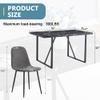 5 Piece Dining Table Set, 55" Dining Table Set for 4 with Chairs,1.5" Thick Density Black Board Tabletop with Metal Frame and 4 Fabric Suede Chairs, Modern Dining Table Set for 4 Suitable Kitchen view 3