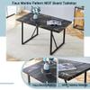 5 Piece Dining Table Set, 55" Dining Table Set for 4 with Chairs,1.5" Thick Density Black Board Tabletop with Metal Frame and 4 Fabric Suede Chairs, Modern Dining Table Set for 4 Suitable Kitchen view 4