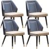 HAOKAZLBR Modern Dining Room Chairs Upholstered Dinner Chair Dining Chairs Set of 4 West Leather Upholstered Accent Chairs Carbon Steel Metal Chairs Kitchen Living Room Side Chairs(Blue) view 1