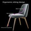 HAOKAZLBR Modern Dining Room Chairs Upholstered Dinner Chair Dining Chairs Set of 2 Leisure Modern Living Dining Room Accent Chairs Velvet Upholstered Seat and Backrest with Gold Metal Legs(Grey) view 4