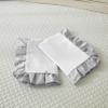 Dual Tone Ruffle Pillow Shams Standard Size Set of 2, 20X26 - Unique Ruffled Fringe Design Pillow Cases Soft & Breathable - Luxurious Decorative Pillow Covers 20X26 - (White-Silver Grey) view 2