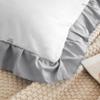 Dual Tone Ruffle Pillow Shams Standard Size Set of 2, 20X26 - Unique Ruffled Fringe Design Pillow Cases Soft & Breathable - Luxurious Decorative Pillow Covers 20X26 - (White-Silver Grey) view 3