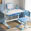 Haibinsuo Kids Functional Desk and Chair Set, Ergonomic Height Adjustable Children School Study Desk with Tilt Desktop, Student School Writing Study Table with Storage Drawer for Boys Girls Blue view 1