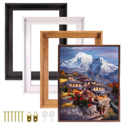 20X32 Canvas Floater Frame for Gallery-Wrapped Canvas, 1" to 1.25" Deep, Modern Floating Picture Frame for Wall Art, Poster or Painting, Wood-Look PS Frame with Hardware, Dark Walnut