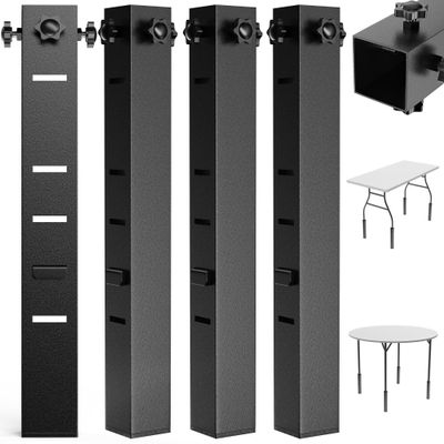Square Folding Table Leg Extenders, 5-Level Adjustable Table Leg Risers