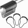 SGHAGH Shower Curtain Hooks, Decorative Rust Proof Stainless Steel Shower Curtain Hooks for Bathroom Shower Rods Set of 12,Matte Black view 1