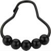 SGHAGH Shower Curtain Hooks, Decorative Rust Proof Stainless Steel Shower Curtain Hooks for Bathroom Shower Rods Set of 12,Matte Black view 2