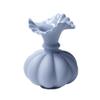 Ceramic Joe Beautiful Ceramic Vases Handcrafted with Wavy Bottle Mouths and Pumpkin Shaped Bottle Bodies (Blue) view 1