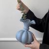 Ceramic Joe Beautiful Ceramic Vases Handcrafted with Wavy Bottle Mouths and Pumpkin Shaped Bottle Bodies (Blue) view 3