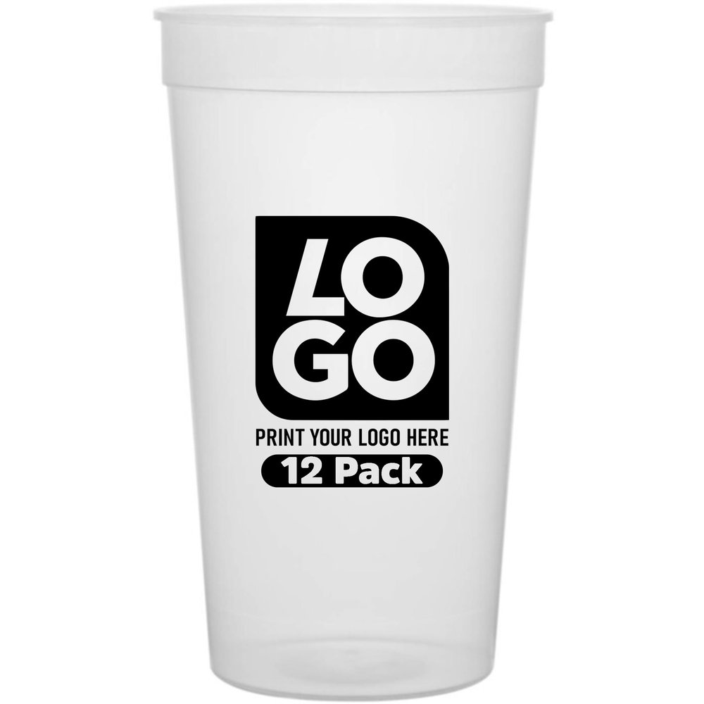 Custom 12oz Stadium Cups with Single-Color Imprint for Parties, Events, and Promotions