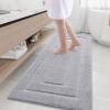 Buganda Bathroom Rugs, 70" x 24", Soft and Absorbent Microfiber Bath Rugs, Non-Slip Shaggy Shower Carpet, Machine Wash Dry Bath Mats for Bathroom Floor, Tub and Shower, Grey view 1