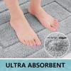 Buganda Bathroom Rugs, 70" x 24", Soft and Absorbent Microfiber Bath Rugs, Non-Slip Shaggy Shower Carpet, Machine Wash Dry Bath Mats for Bathroom Floor, Tub and Shower, Grey view 3