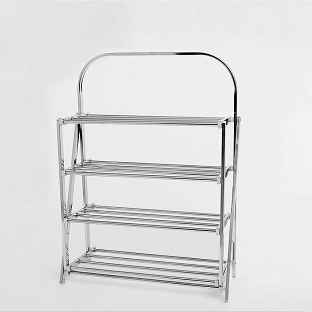 BINGQIAN Shoe Rack Simple Shoe Rack Home 4-Layer Stackable Shoe Rack Storage Rack Can Be Stacked 12 Pairs of Metal Bracket Independent Shoe Cabinet