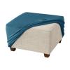 JHLD Stretch Ottoman Cover Square, Ottoman Slipcovers Velvet Ottoman Covers Slipcover Plush Soft Removable Washable Footrest Stool Covers for Living Room-Peacock Blue-Medium view 1