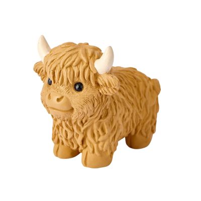 Whbbbj Cute Mini Simulation Calf Ornaments, Mini Calf Statue, Resin Scottish Highland Cattle Figurine, Highland Cow Decor, Collectible Art Crafts, Creative Resin Crafts, for Home, Office(Yellow,B)