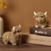 Whbbbj Cute Mini Simulation Calf Ornaments, Mini Calf Statue, Resin Scottish Highland Cattle Figurine, Highland Cow Decor, Collectible Art Crafts, Creative Resin Crafts, for Home, Office(Yellow,B) view 4