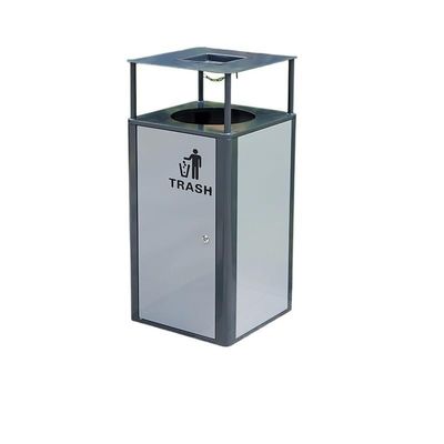 DIEYPOL Patio Trash Can for Outside Urban Simple Outdoor Trash Can Large Capacity Single Barrel/Double Barrel Outdoor Garbage Bin Square Thickened Trash Can Outdoor Garbage Can(Single Barrel)