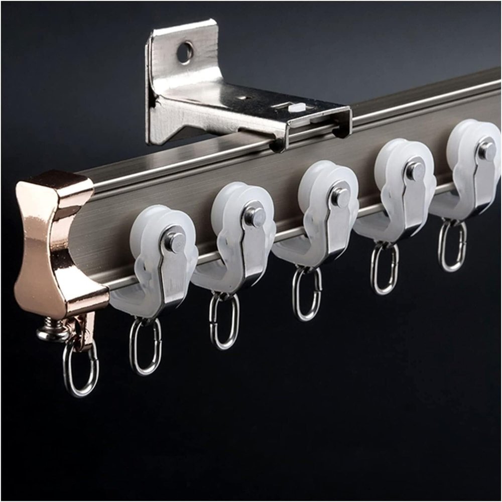 Curtain Track Wall Mounting, Window and Room Divider Sliding Curtain Rail(2m/6.5ft)