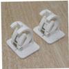 KaTiak Roman Pole Bracket Clamp,Curtain Rail Brackets,4 Pcs Heavy Duty Self Adhesive Wall Curtain Rod Pole Wall Bracket Support Hooks Holders Clips view 2
