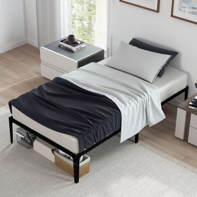 GAOMON Twin Metal Bed Frame, 14 Inch Storage Space, No Box Spring Needed Platform Bed Frame, 800 lbs Capacity Heavy Duty Mattress Foundation, Easy Assembly, Noise Free, Twin Size for Kids, Apartment
