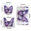 WZYWHJ Purple Oil Painting Butterfly Picture Bathroom mat Sets of 4 Bathroom Floor Mats,Non-Slip, Durable,Does Easy to Clean Suitable for Bathroom and Toilet view 2